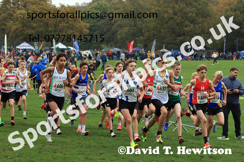 Boys Under-15s relay, 2025 Northern Cross Country Relays, Graves Park, Sheffield. Photo: David T. Hewitson/Sports for All Pics